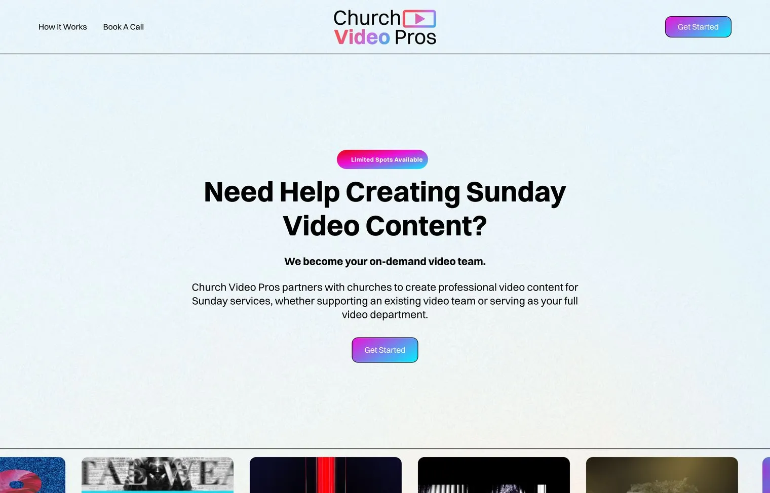 Church Video Pros website